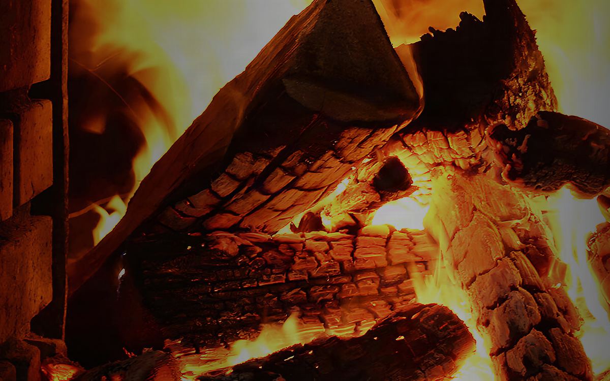 Pine wood fire under the bamboo salt kiln